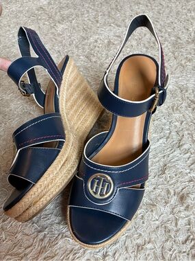 Tommy Hilfiger Navy Kinsey Sandal Wedge